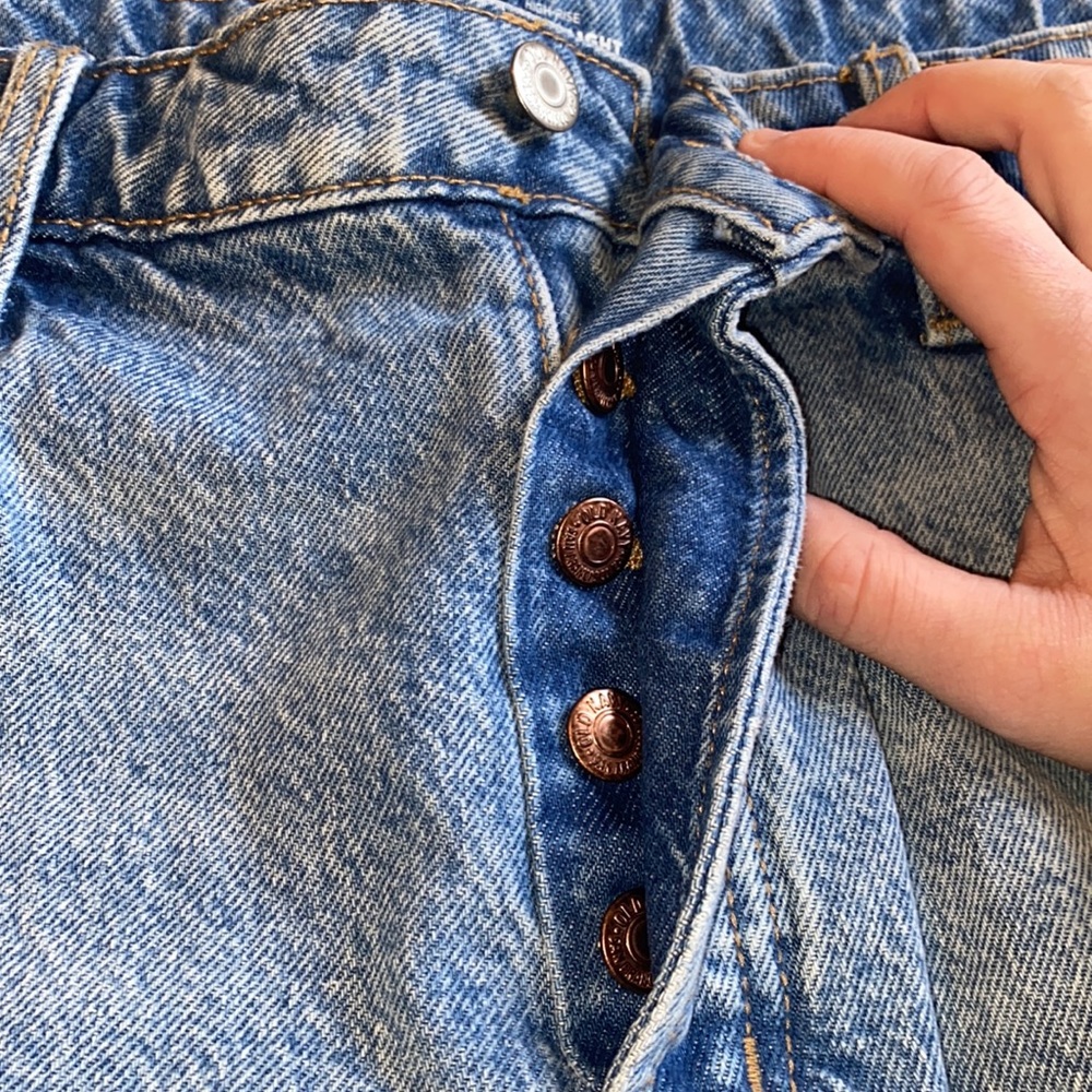 Old Navy O.G. High-Rise distressed denim jean short shorts - Picture 6 of 9
